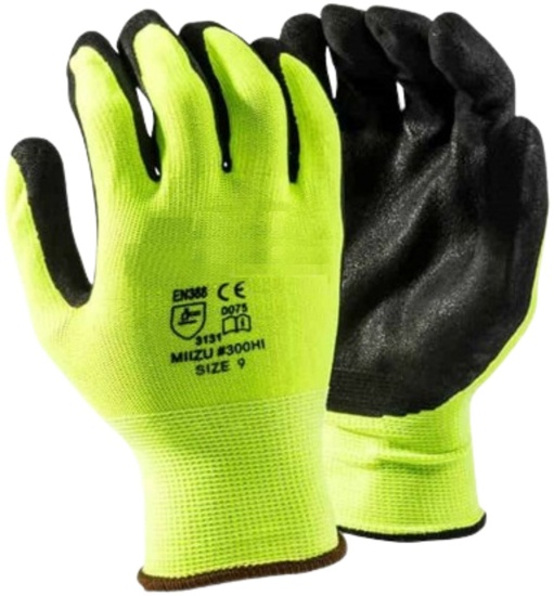 Picture of GLOVE MIIZU GREEN HI-VIZ PALM COATED