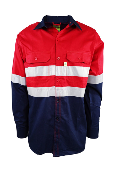Picture of TIT 2 TONE REF SHIRT NAVY/RED *3XL